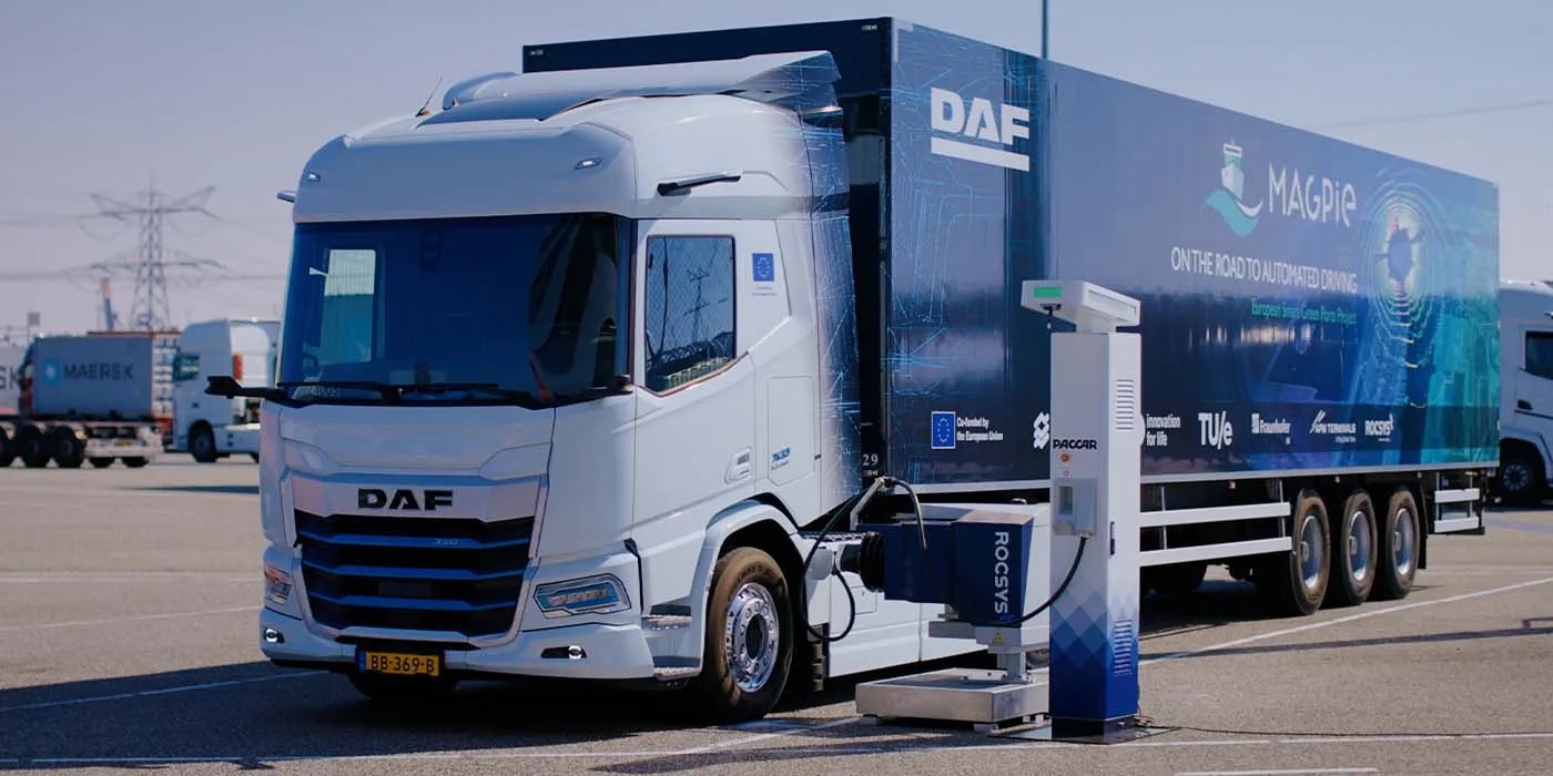 self-charging trucks in the port of Rotterdam